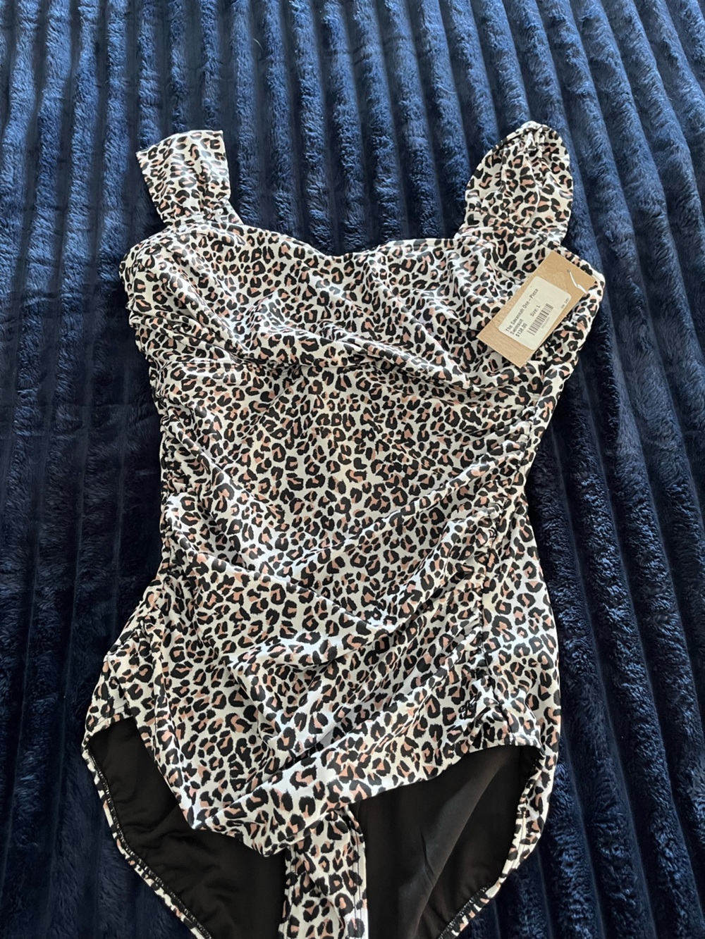 Savannah Leopard-Print One-Piece in Black, White & Blush